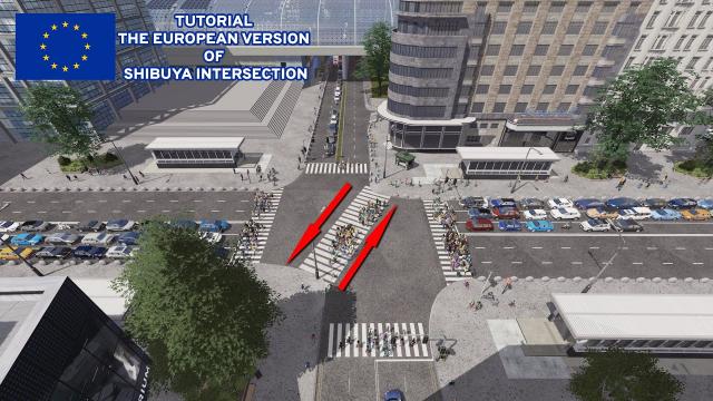 How to make a Diagonal Crossing to work | Shibuya Intersection but European Version