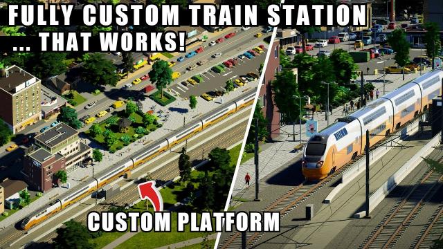How To Build a FULLY CUSTOM Train Station in Cities Skylines 2!