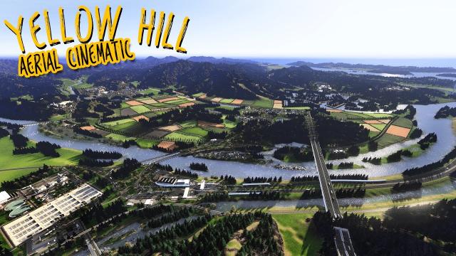 Aerial Cinematic with Yellow Hill | 2000 subscribers special | Cities Skylines
