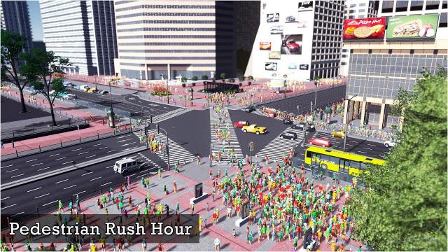 Pedestrian Rush Hour Intersection - Cities Skylines: Custom Builds