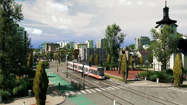 How This Historical Streetcar District is Split in Two in Cities Skylines