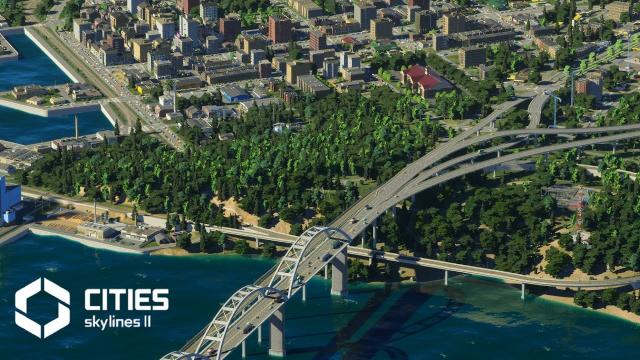 Growing an Island City with a Highway Bypass, Power Plant and Highschool | Cities Skylines 2