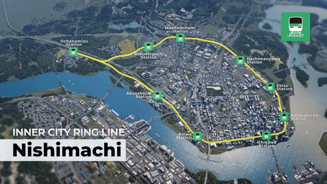 Cities Skylines: Nishimachi Inner-City Ring Line Train Ride [4K]