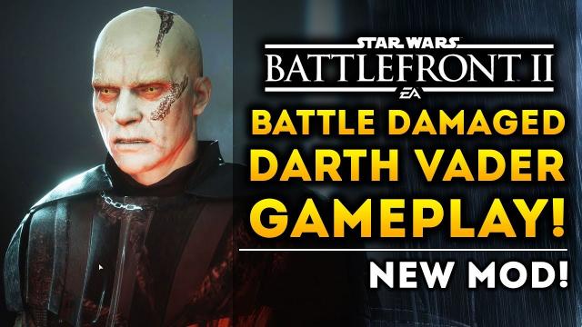 Battle Damaged Darth Vader Mod Gameplay! No Helmet! Star Wars Battlefront 2 PC Mods!
