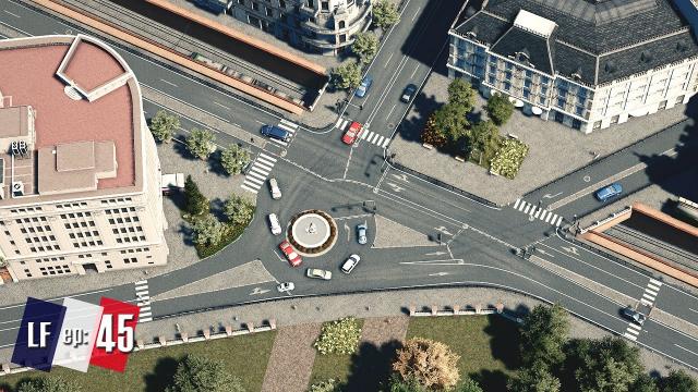 Cities Skylines: Little France - New Boulevard intersection with underground tram line #45