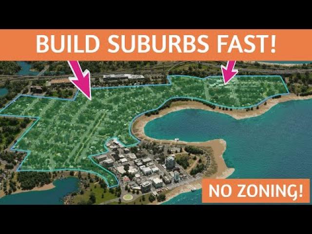 Build Suburbs and Neighbourhoods FAST with this technique! NO ZONING! - Cities: Skylines tutorial