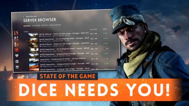 ► BIG CHANGES NEEDED: DICE WANTS OUR OPINION! - Battlefield 1 (State of the Game)
