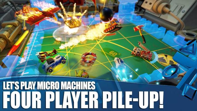 Let's Play Micro Machines World Series - Four Player Pile-Up!
