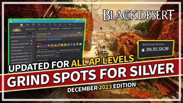 Best Grind Spots for SILVER - All AP Levels 2023 Update | Black Desert