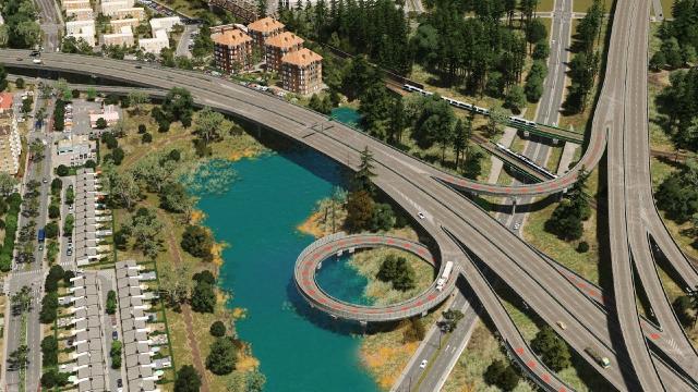 This Big Infrastructure project got out of control [Highway, Rail, Main Road] In Cities Skylines
