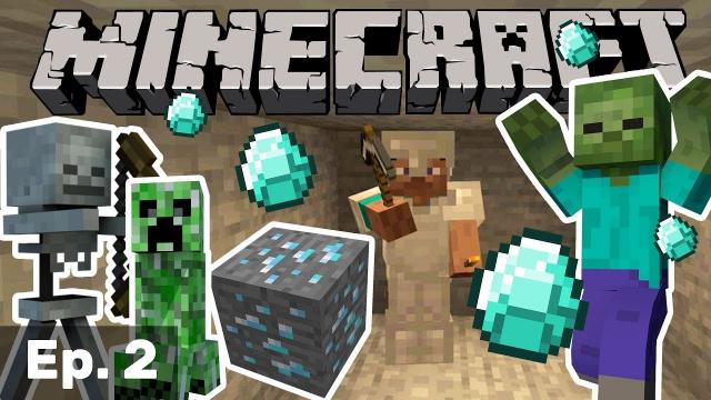 DIAMONDS & BATTLE! | Minecraft Survival - Episode 2