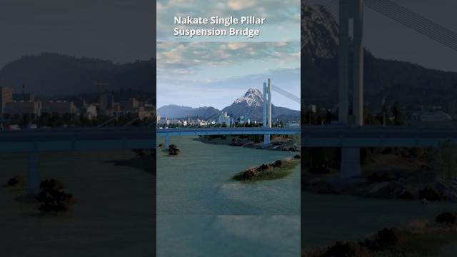 Nakate Single Pillar Suspension Bridge #citiesskylines #nishimachi #shorts