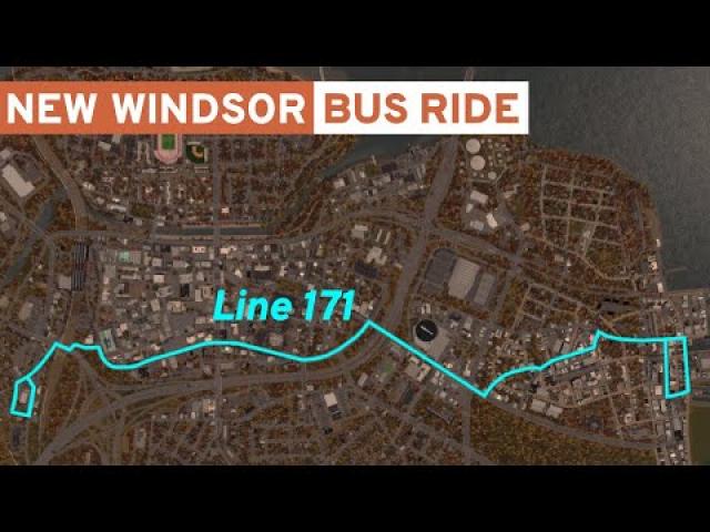 Cities Skylines: First Person Bus Ride Through New Windsor | Line 171