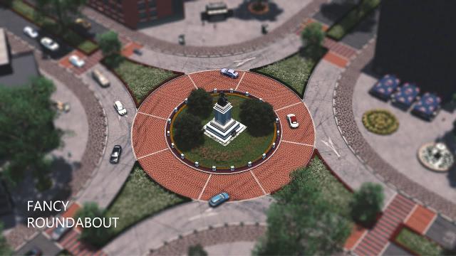 Cities Skylines: Trafficity - Fancy Roundabout | Infrastructure Build