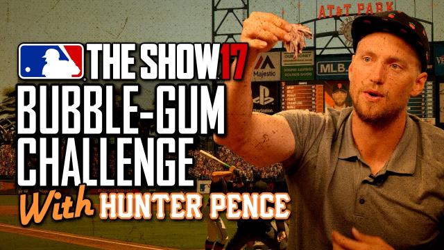 MLB The Show 17 Bubble-Gum Challenge With Hunter Pence