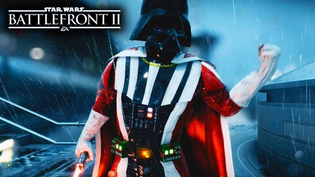 Star Wars Battlefront 2 - Christmas Darth Vader Gameplay! MODS Return! New Darth Maul Skin!