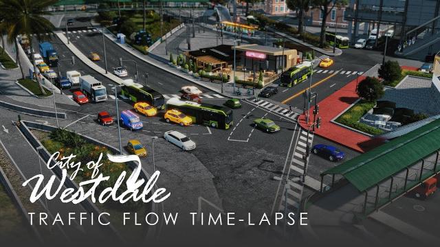Traffic Flow Timelapse 2 - Cities Skylines: Westdale