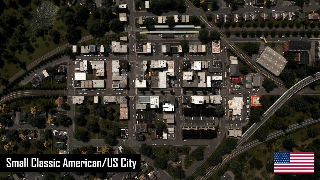 Cities: Skylines - Realistic builds: Small Classic American/US City - Downtown & suburbs