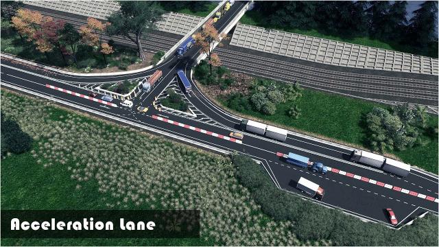 Acceleration Lane on a National Road - Cities Skylines: Custom Builds
