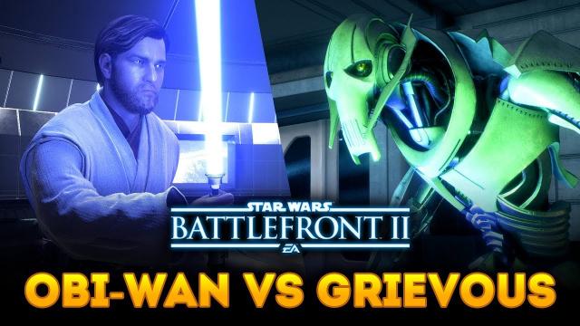 Obi-Wan Kenobi vs General Grievous! Lightsaber Duel in Star Wars Battlefront 2! | Hero Matchup