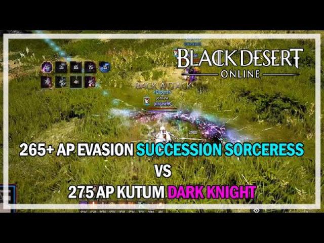 Dark Knight vs Succession Sorceress PVP - Black Desert Online