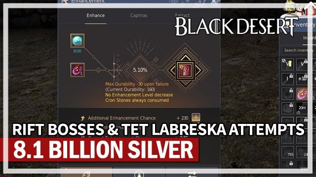 8 BILLION SILVER Labreska Helmet Enhancing & Rift Bosses | Black Desert