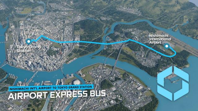 Realistic Airport Express Bus to Tokyo Grand Station - Cities Skylines 2