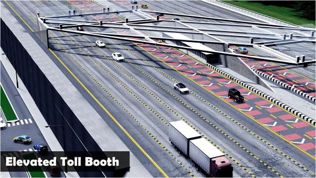 Elevated Toll Booth with speed up lanes - Cities Skylines: Custom Builds