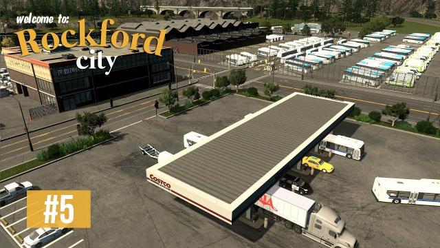 Cities Skylines: Rockford City - EP5 - Bus depot, U-HAUL & petrol station!