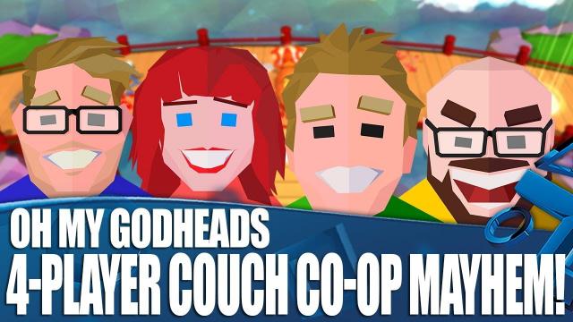 Let's Play Oh My Godheads - 4-Player Couch Co-op Mayhem!