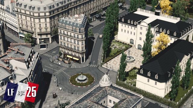 Cities Skylines: Little France - Little detailed area: Roads, Roundabout and sidewalks #25
