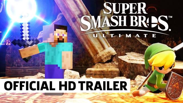 Super Smash Bros. Ultimate - Official Minecraft Reveal Trailer | Steve, Alex, Enderman, and Zombie