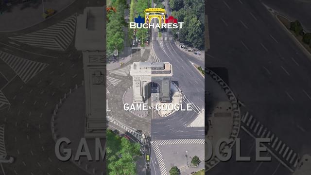 Game vs Google Building Bucharest #citiesskylines #cityskyline #shorts #short #game #games