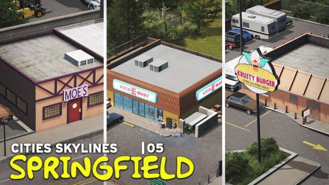 Moe's, Kwik E Mart, Krusty Burger | Cities Skylines: Springfield 05