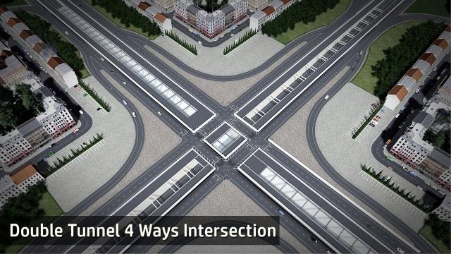 Double Tunnel under 4 Ways Intersection - Cities Skylines: Custom Builds