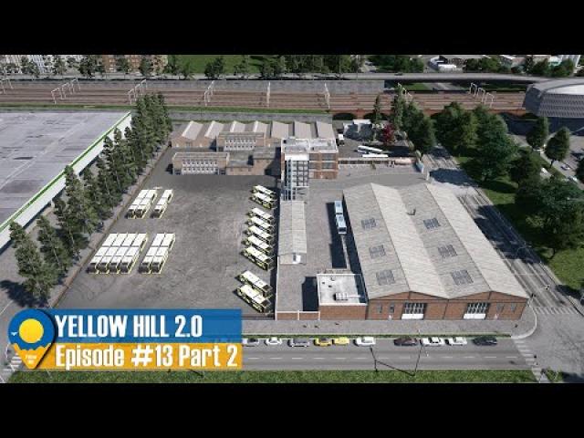 Cities Skylines: Yellow Hill 2.0 - City Bus Depot, custom Buses and Bus lines | EP.13 P2 | Y:7