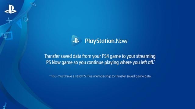 How can I transfer saved game data from PS4 to PS Now?