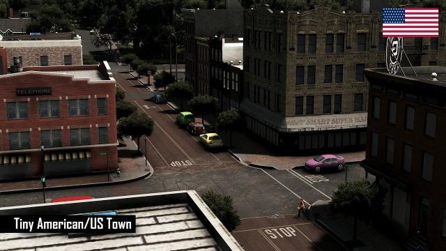 Cities: Skylines - Realistic builds: Tiny American/US Town in 45 minutes