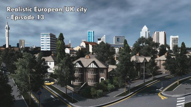 Cities: Skylines - Realistic European/UK City [EP.12] - Lower density, football stadium & retailers