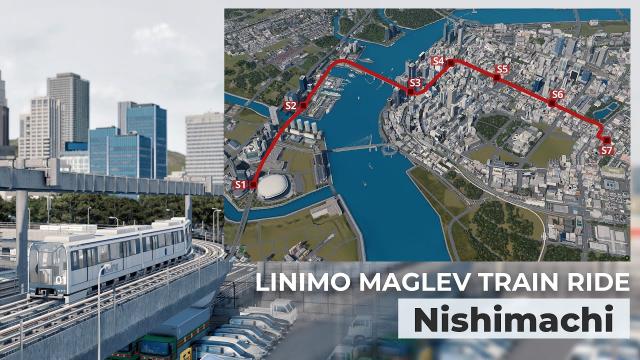 Realistic Linimo Maglev Train through Nishimachi - Cities Skylines