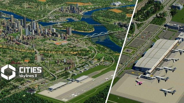 Building a Realistic City with Airport, Trains, Trams and Cargo in Cities Skylines 2