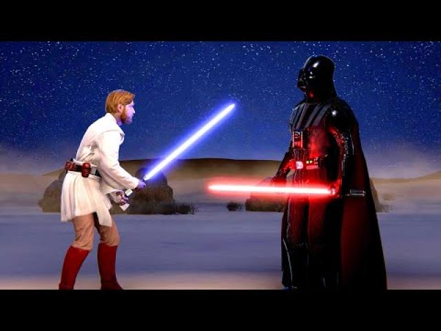 Obi-Wan Kenobi vs Darth Vader Fight Mortal Kombat Style