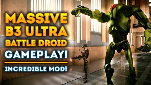 MASSIVE B3 ULTRA BATTLE DROID GAMEPLAY! Incredible New Mod! - Star Wars Battlefront 2