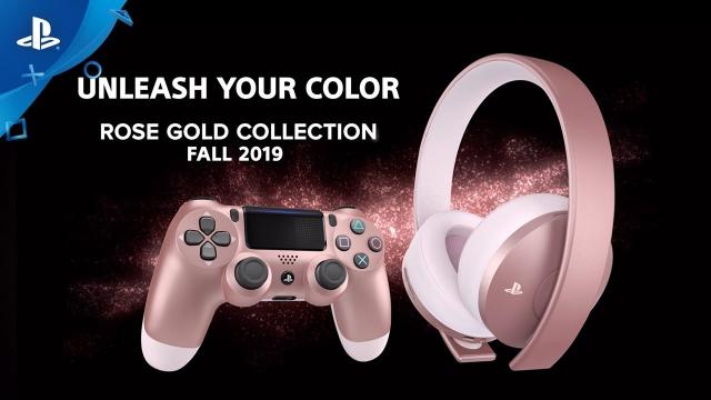 Rose Gold Headset and DualShock 4 | PS4