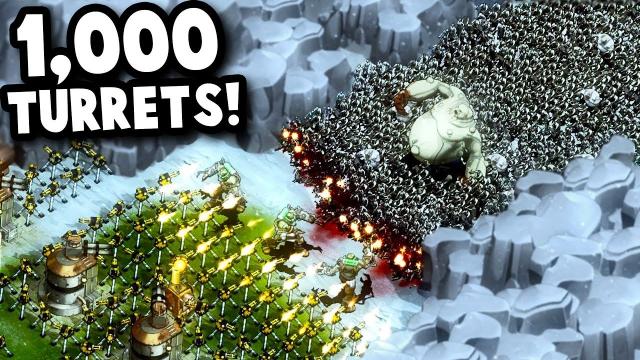 1,000 Turret Tower Defense vs Giant Zombie Horde! - They Are Billions Custom Map Gameplay