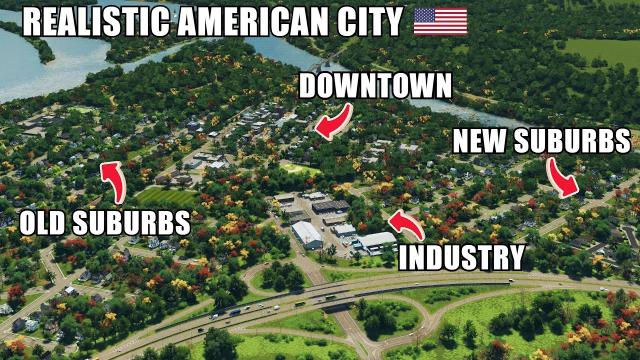 Building a Realistic American City in Cities Skylines!