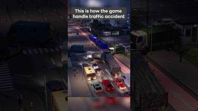 This is how #citiesskylines2 handles traffic accident #game #shorts #funny