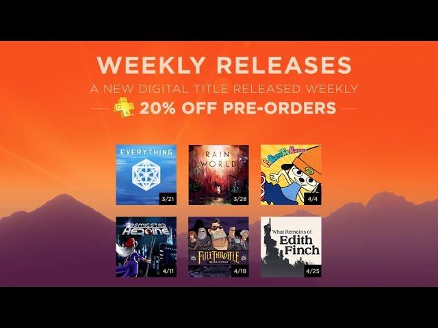 PlayStation Store - PLAY Collective Weekly Releases - Spring 2017