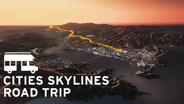 EPIC Desert to City Road Trip: First Person | Cities Skylines | Marble Mountain 04 SUNSET