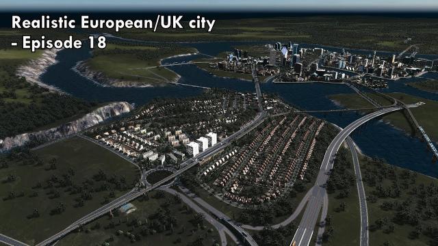 Cities: Skylines - Realistic European/UK City [EP.18] - Finally some low-density British suburbs!